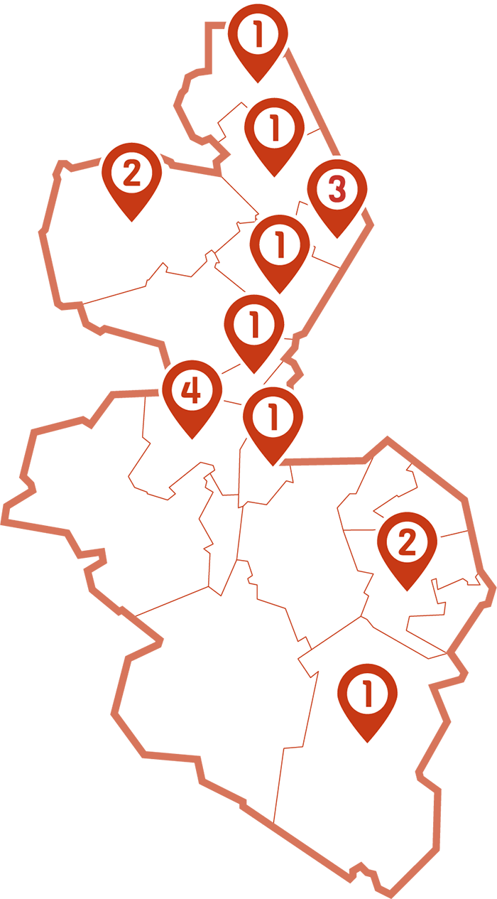 Apo-Karte_BGL_2025-10 Karte des Landkreises Berchtesgadener Land mit den jeweiligen Apotheken je Gemeinde.